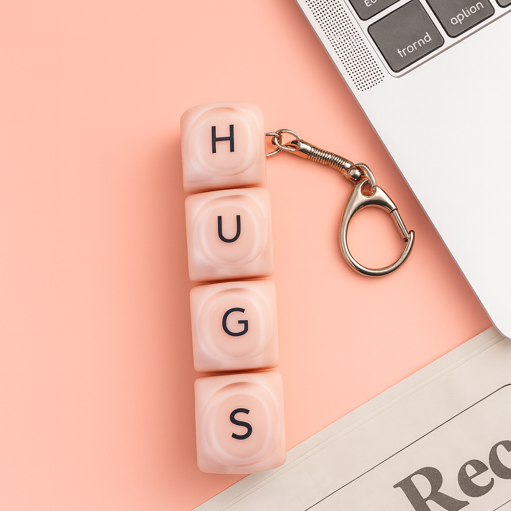 Custom 4, 5, 6 Key Letter Keyboard Fidget Keychain