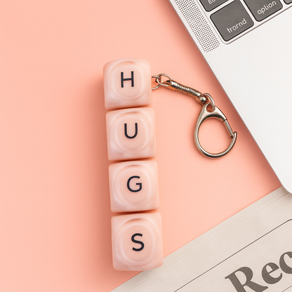 Custom 4, 5, 6 Key Letter Keyboard Fidget Keychain