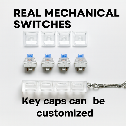 Keyboard Fidget Toys for Adults Keyboard Clicker with LED Light Keychain Fidget Sensory Fun Toys for Anxiety Decompression