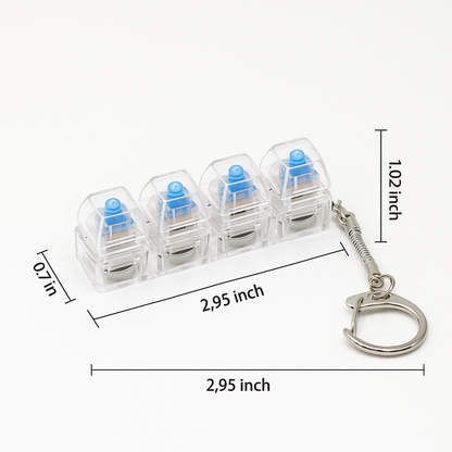 Keyboard Fidget Toys for Adults Keyboard Clicker with LED Light Keychain Fidget Sensory Fun Toys for Anxiety Decompression