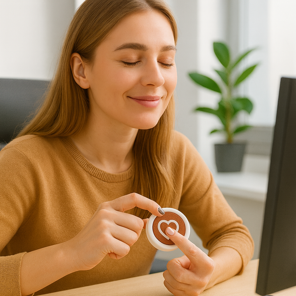 Latte & Heart Coffee Cup Keyboard Clicker Keychain