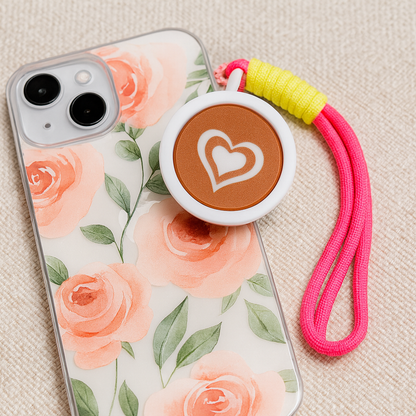 Latte & Heart Coffee Cup Keyboard Clicker Keychain