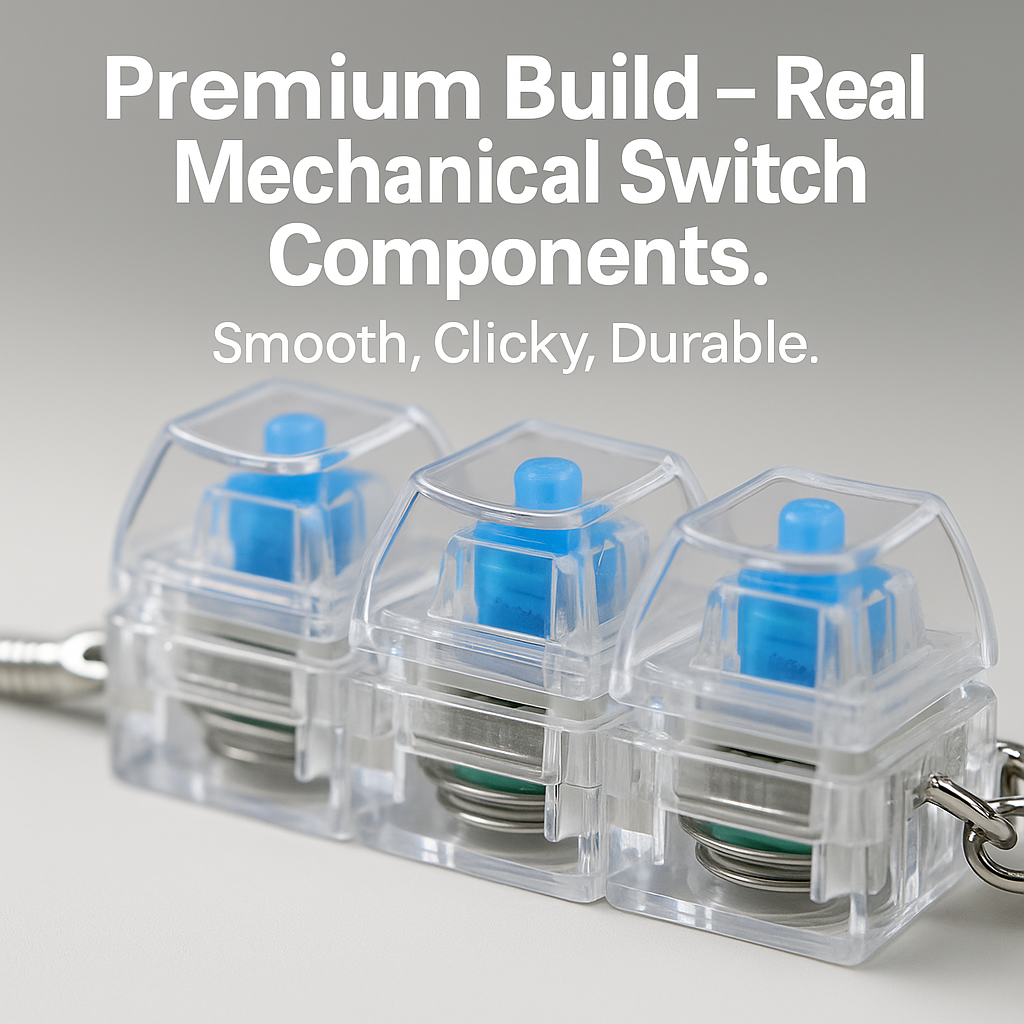 9-Key Keyboard Fidget Toy for Adults – LED Light Keychain Clicker, Sensory Fun Stress Relief Toy for Anxiety & Decompression