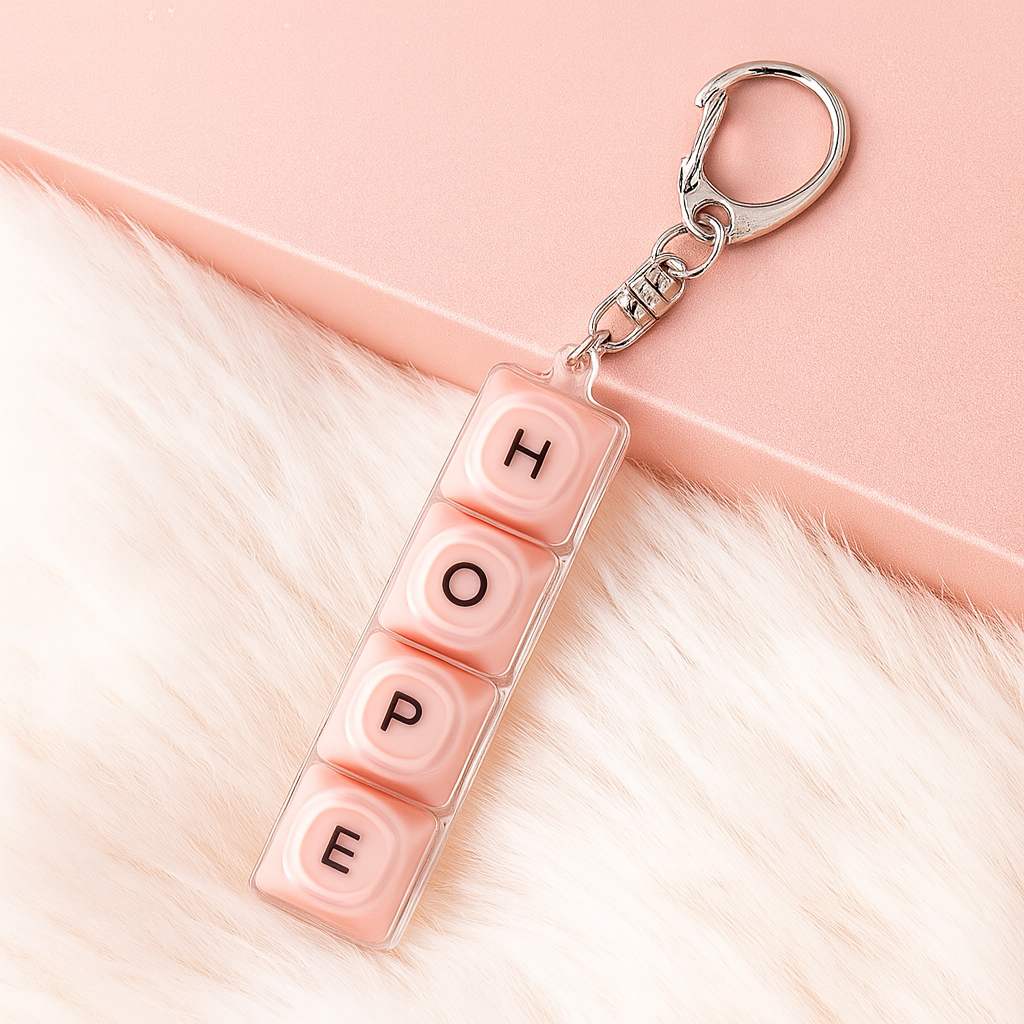 Custom 4, 5, 6 Key Letter Keyboard Fidget Keychain