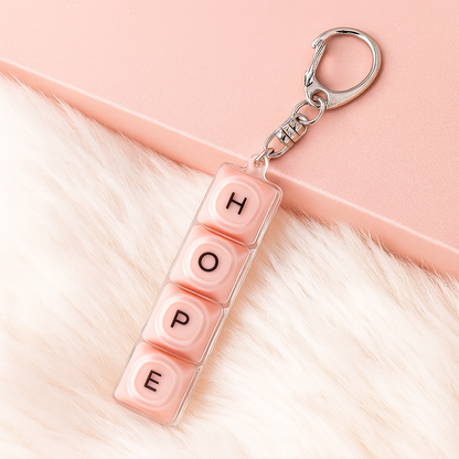 Custom 4, 5, 6 Key Letter Keyboard Fidget Keychain