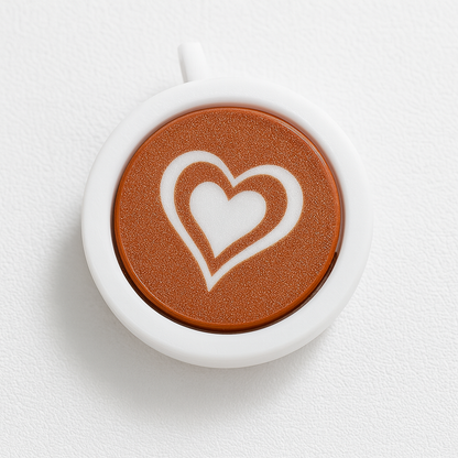 Latte & Heart Coffee Cup Keyboard Clicker Keychain