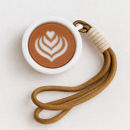 Latte & Heart Coffee Cup Keyboard Clicker Keychain