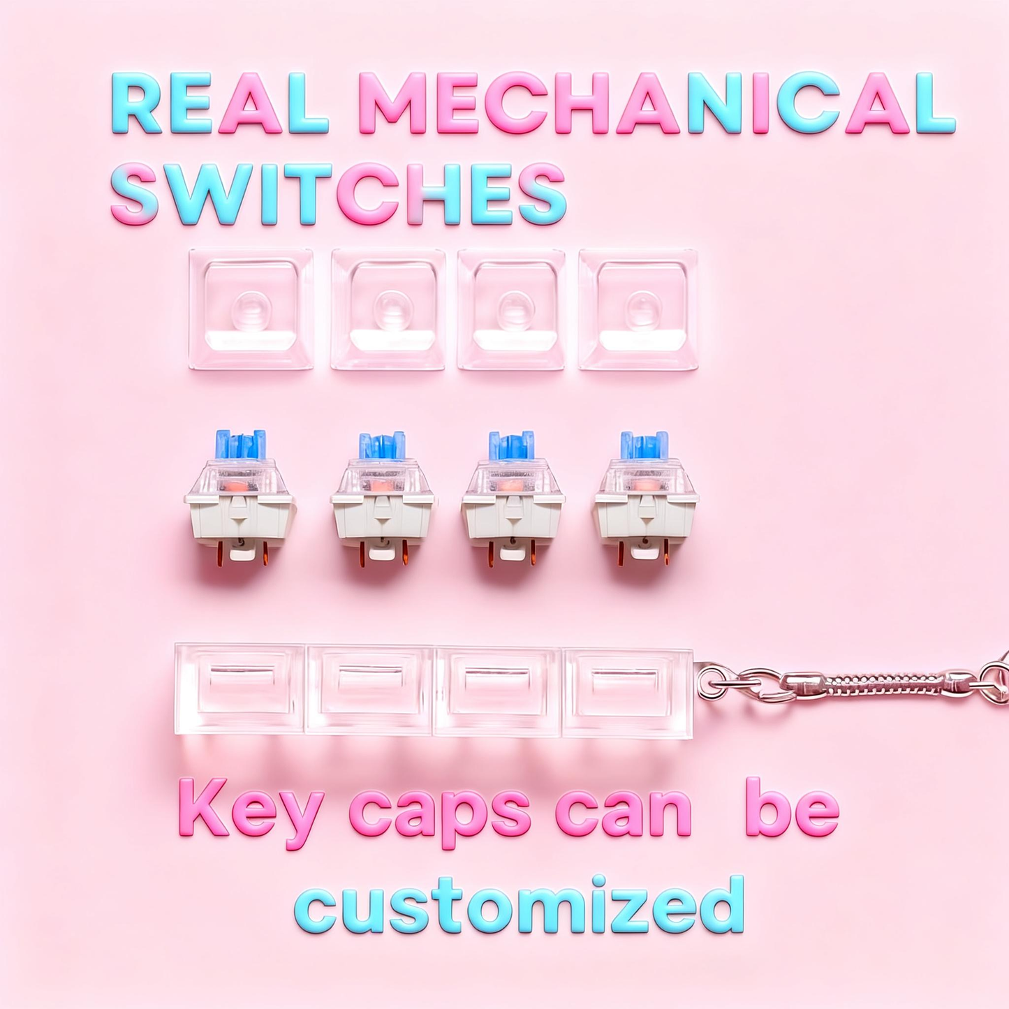 4-Key Keyboard Fidget with RGB Light