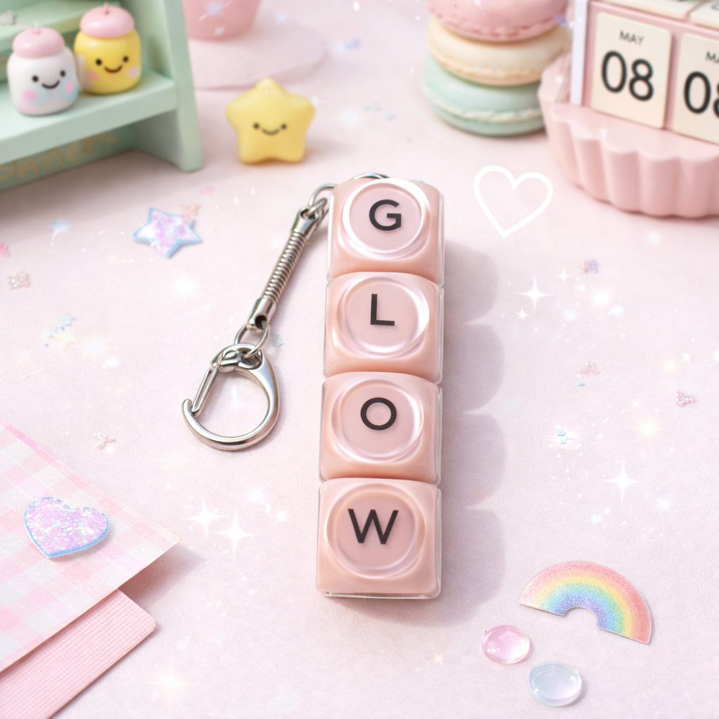 Custom 4, 5, 6 Key Letter Keyboard Fidget Keychain