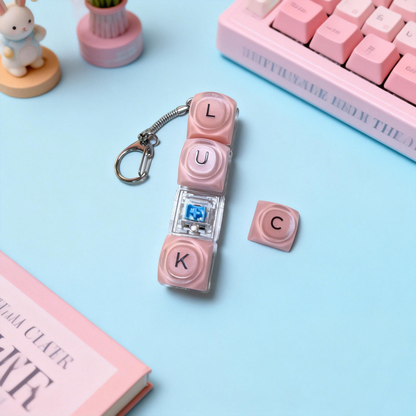 Custom 4, 5, 6 Key Letter Keyboard Fidget Keychain