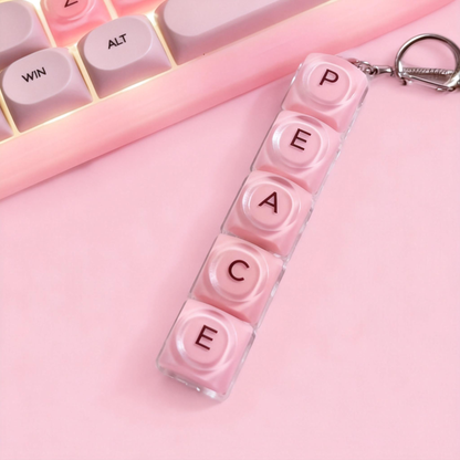 Custom 4, 5, 6 Key Letter Keyboard Fidget Keychain