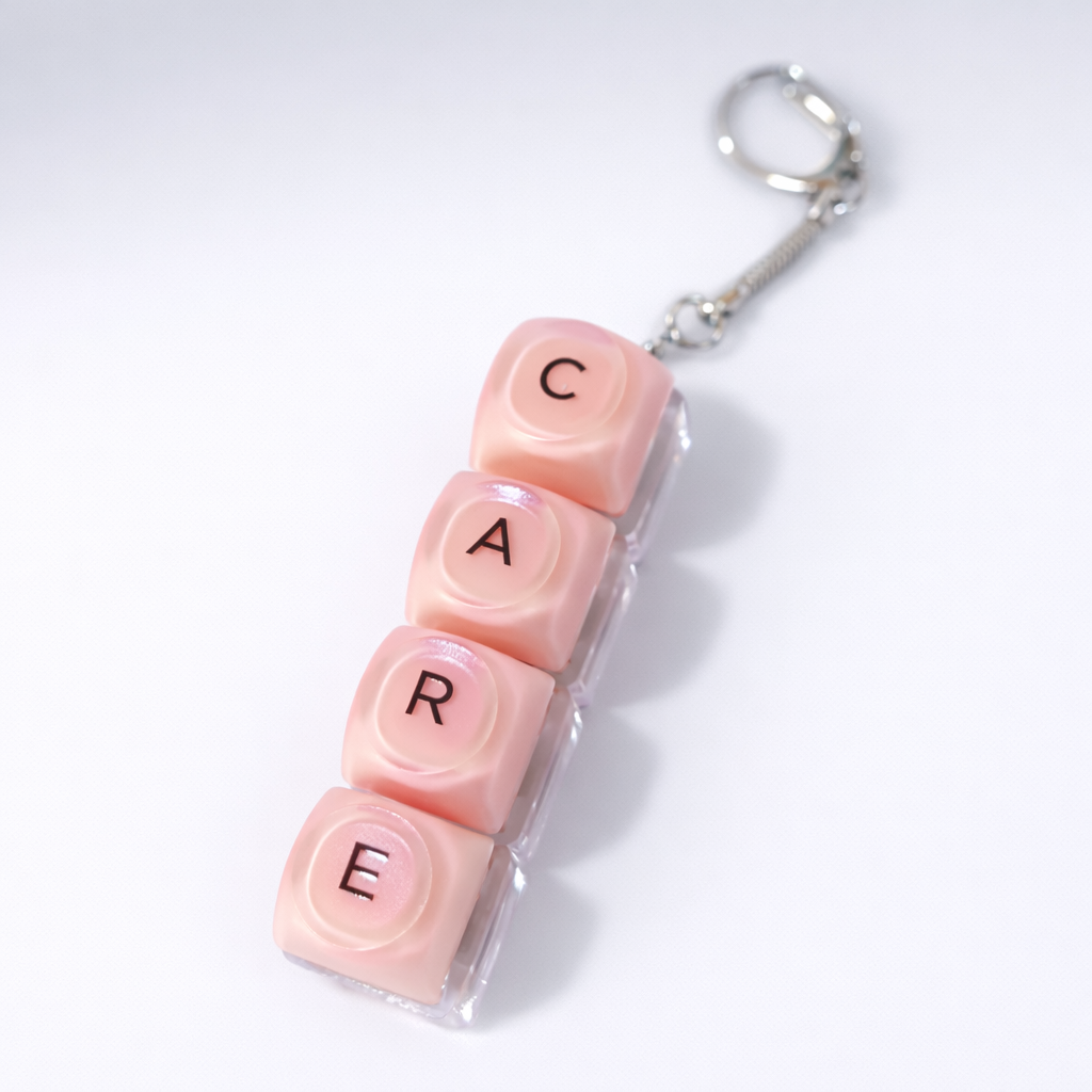 Custom 4, 5, 6 Key Letter Keyboard Fidget Keychain